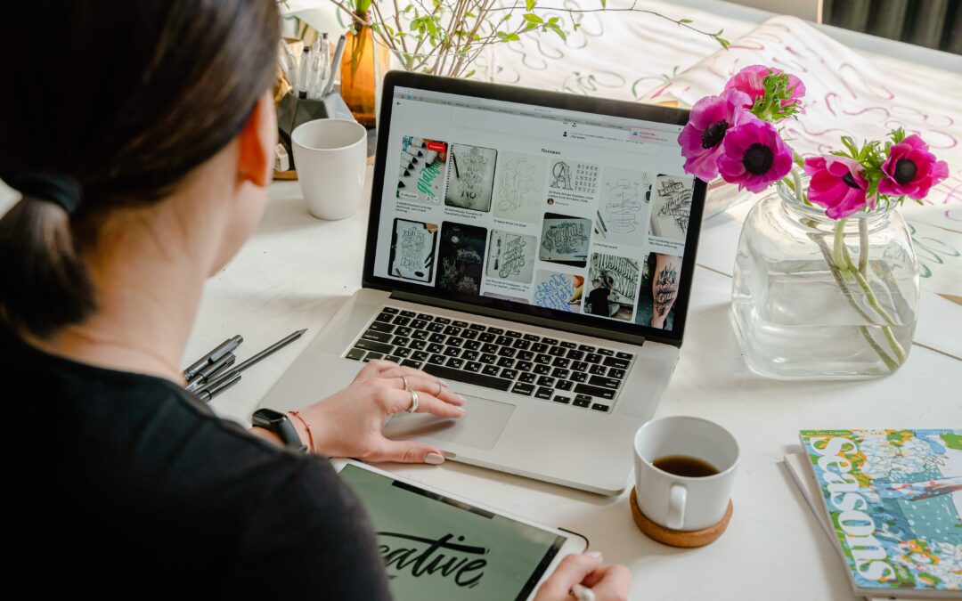 websites being built on computer screens