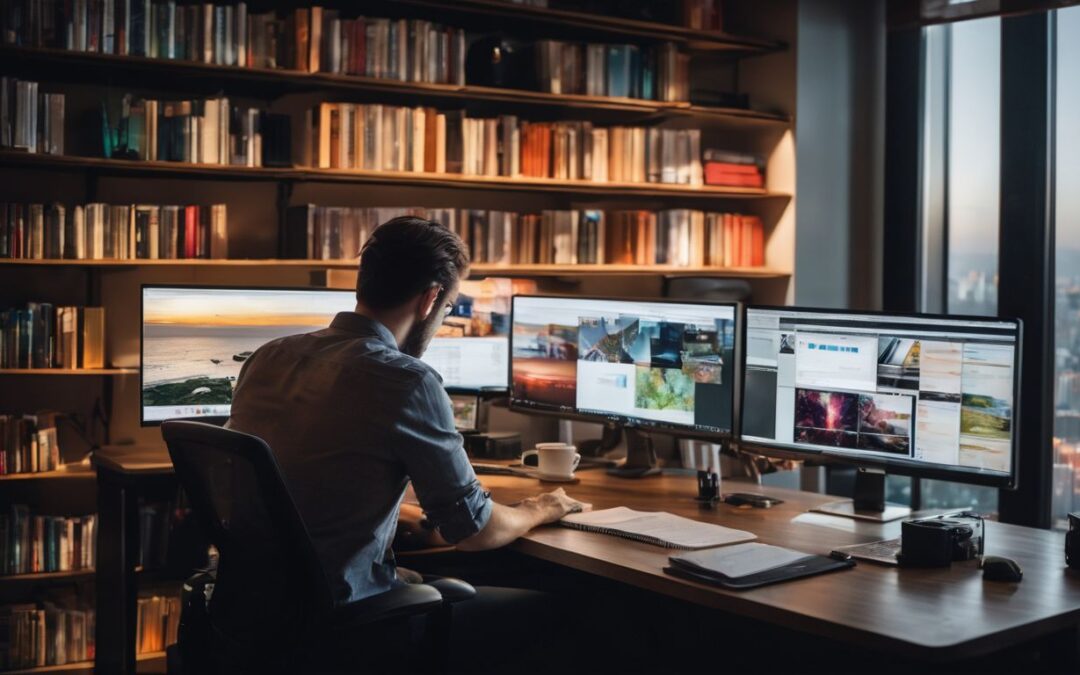 writing semantic seo articles on computer screen