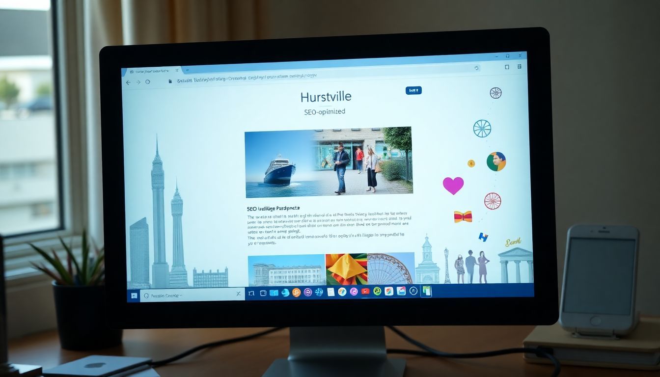 hurstville on laptop screen